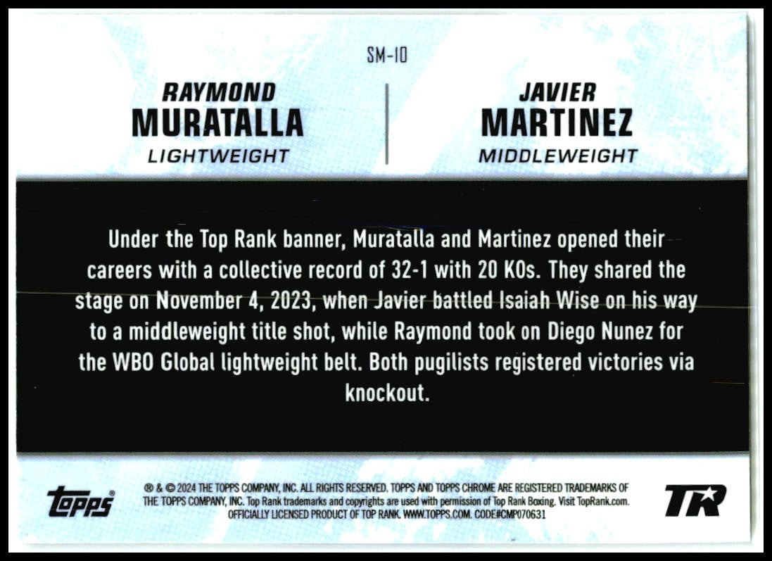 2024 Topps Chrome Boxing Stablemates #SM-10 Muratalla / Martinez