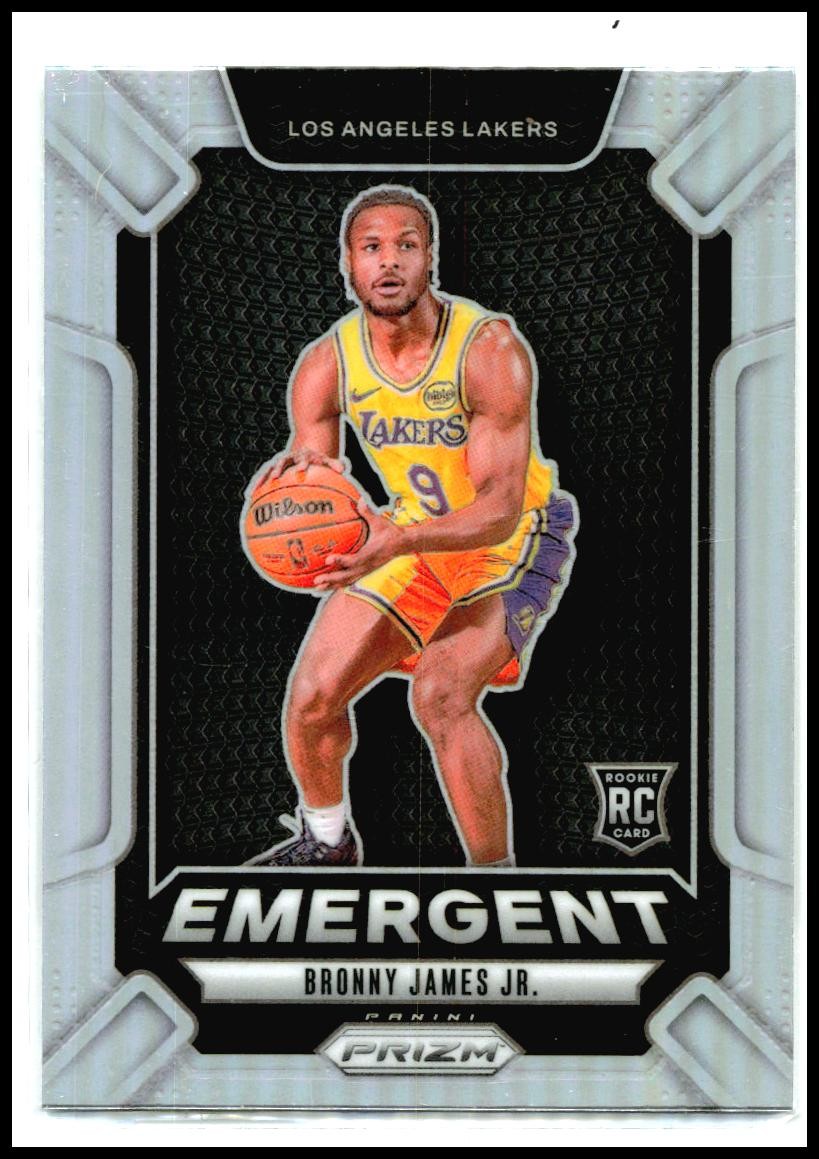 2024-25 Panini Prizm Emergent Prizms Silver #8 Bronny James Jr. Lakers