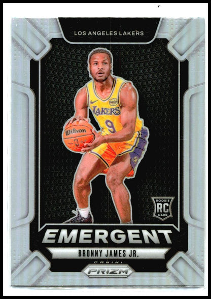 2024-25 Panini Prizm Emergent Prizms Silver #8 Bronny James Jr. Lakers