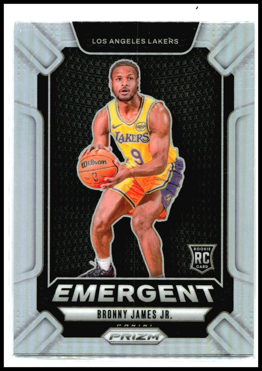 2024-25 Panini Prizm Emergent Prizms Silver #8 Bronny James Jr. Lakers