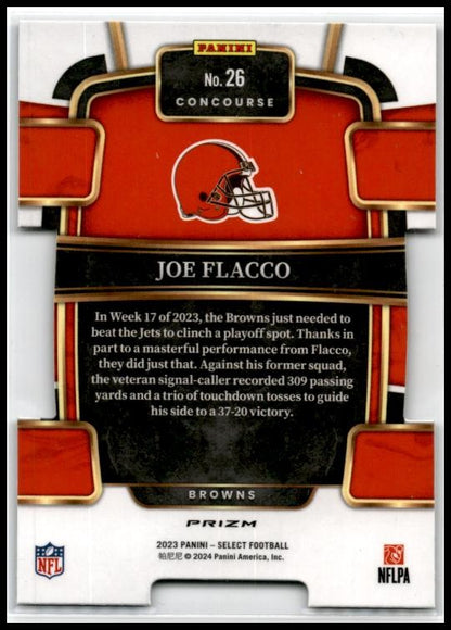 2023 Panini Select Black and Green Prizms Die Cuts #26 Joe Flacco Browns