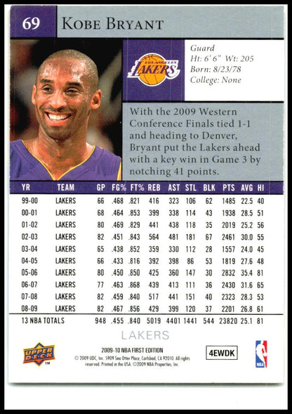 2009-10 Upper Deck First Edition #69 Kobe Bryant Los Angeles Lakers