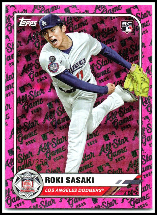 2025 Topps All Star Game Pink Foil #70 Roki Sasaki Rookie Dodgers