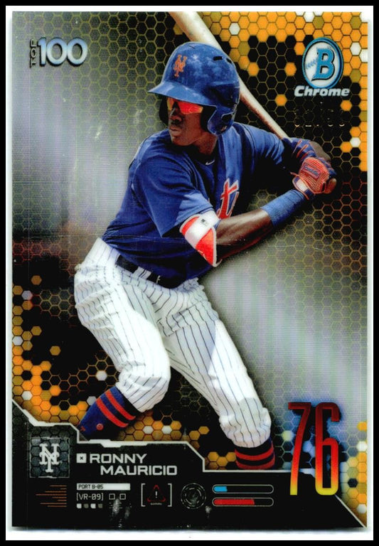 2019 Bowman Bowman Scouts' Top 100 Gold Refractors #BTP-76 Ronny Mauricio Mets