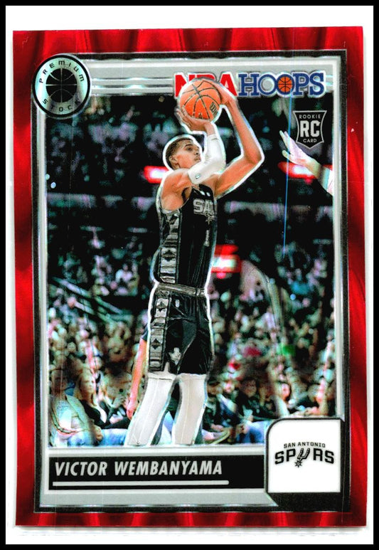 2023-24 Hoops Premium Stock Red Seismic Prizm #108 Victor Wembanyama Spurs