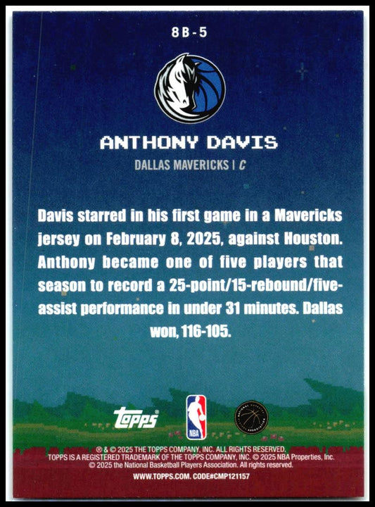 2025-26 Topps 8-Bit Ballers #8B-5 Anthony Davis Dallas Mavericks
