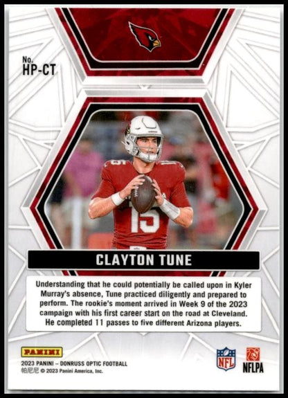 2023 Panini Select #2 Clayton Tune Rookie Arizona Cardinals