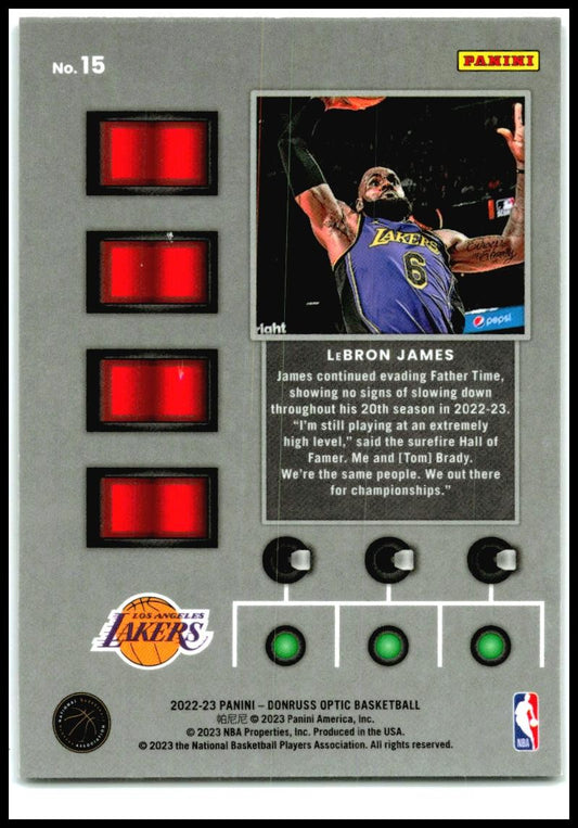 2022-23 Donruss Optic T-Minus 3...2...1... #15 LeBron James Los Angeles Lakers
