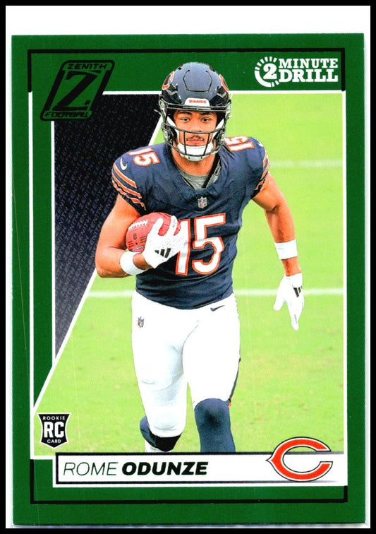 2024 Panini Zenith Two Minute Drill #186 Rome Odunze Rookie Chicago Bears