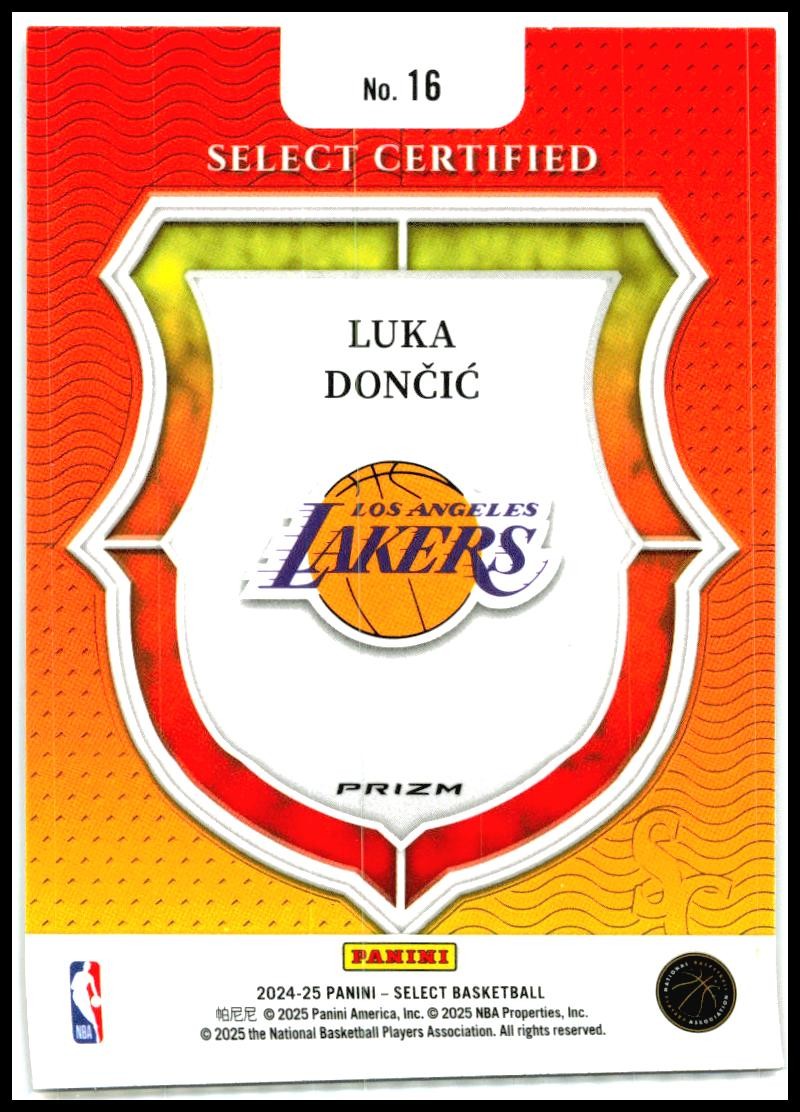 2024-25 Panini Select Select Certified Silver Prizms #16 Luka Doncic Lakers