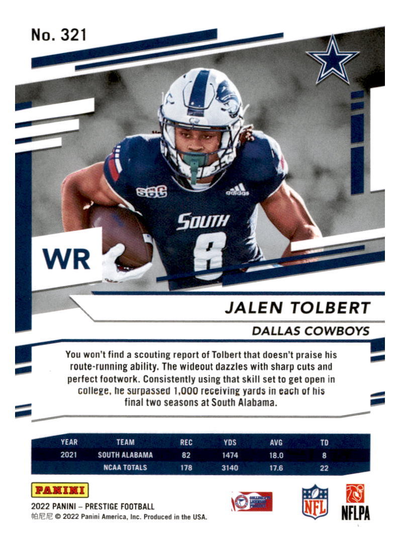 2022 Panini Prestige Sunburst #321 Jalen Tolbert