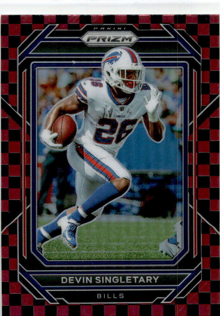 2022 Prizm Red Black Checkerboard #30 Devin Singletary Buffalo Bills
