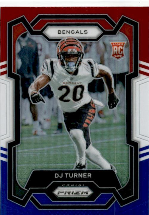 2023 Panini Prizm Red White and Blue #319 DJ Turner Cincinnati Bengals