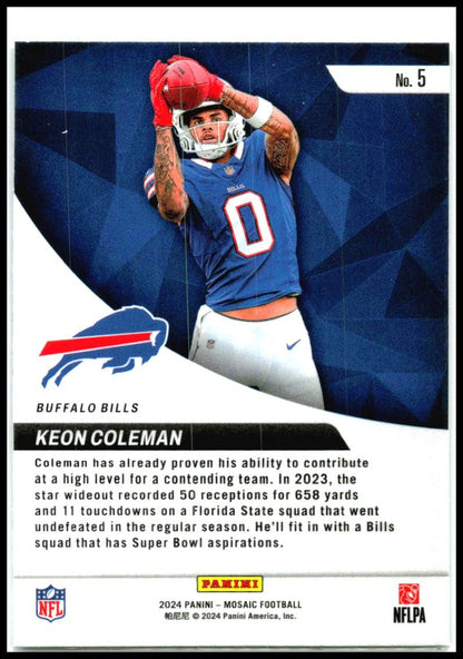 2024 Mosaic Elvate #5 Keon Coleman bills