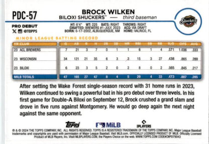 2024 Topps Pro Debut Chrome #PD-57 Brock Wilken Biloxi Shuckers