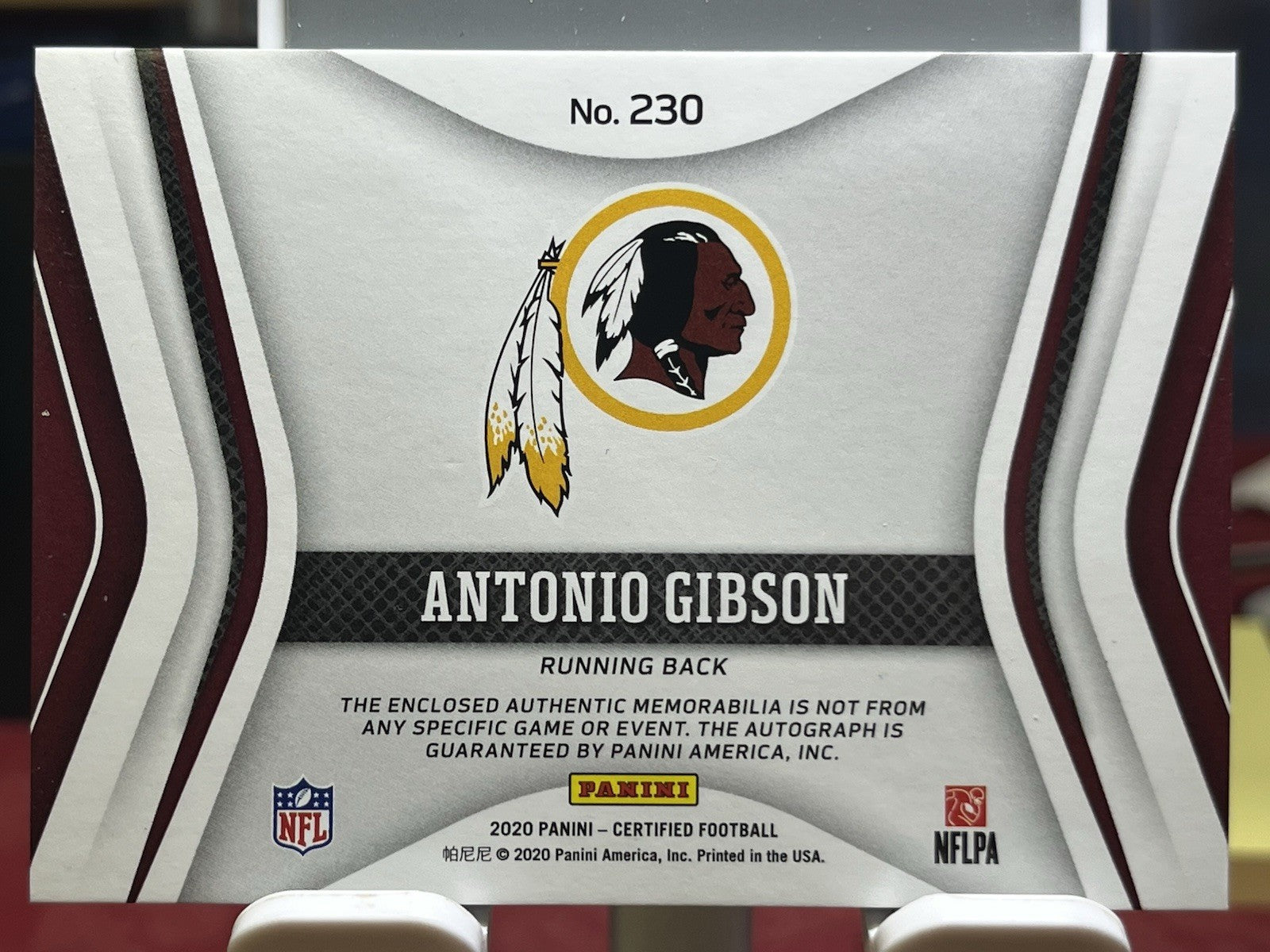 2020 Certified Freshman Fabric ORANGE ANTONIO GIBSON RPA #/349
