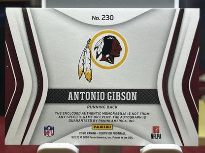 2020 Certified Freshman Fabric ORANGE ANTONIO GIBSON RPA #/349
