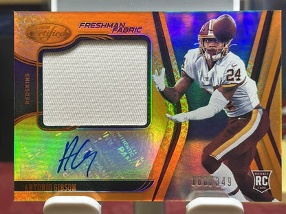 2020 Certified Freshman Fabric ORANGE ANTONIO GIBSON RPA #/349