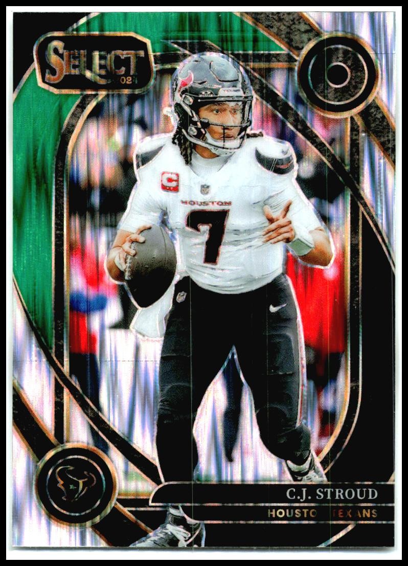 2024 Panini Select Green & Red Prizm Shock #233 C.J. Stroud Houston Texans