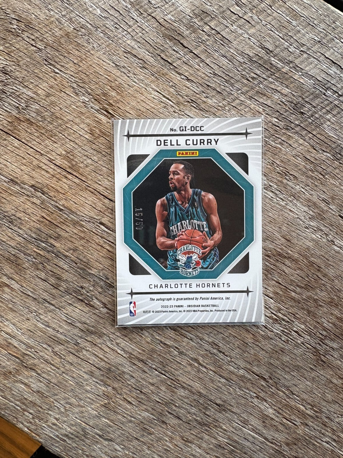 2022-23 Obsidian Galaxy Orange Electric Etch Dell Curry Auto #/50 Hornets