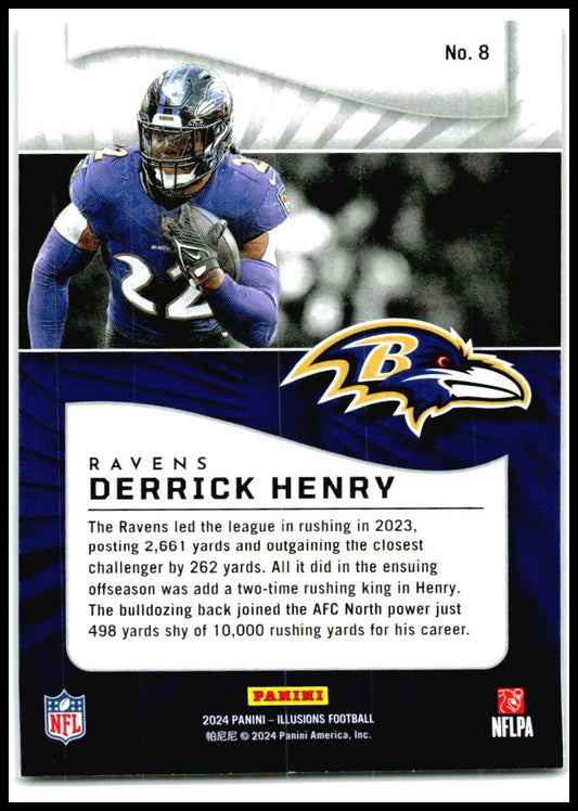 2024 Panini Illusions Orange Trophy Collection #8 Derrick Henry Baltimore Ravens