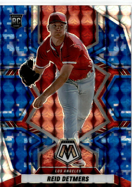 2022 Panini Mosaic: Reactive Blue Mosaic #227 Reid Detmers Los Angeles Angels