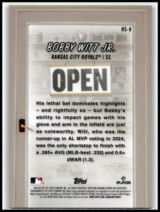 2025 Bowman Hobby Stars #HS-8 Bobby Witt Jr. Kansas City Royals
