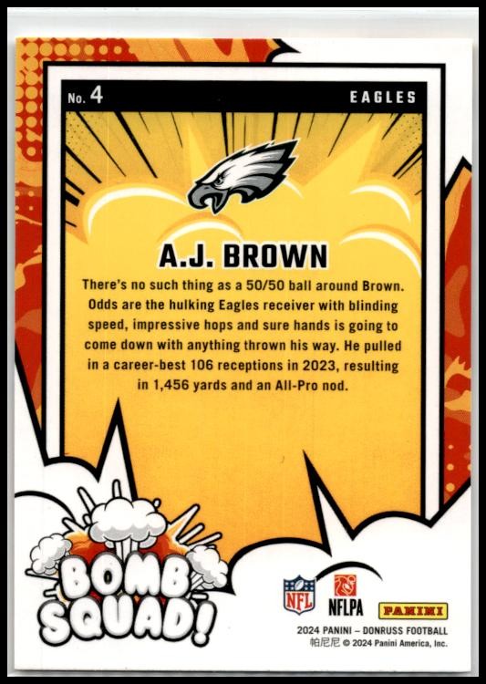 2024 Donruss Bomb Squad #4 A.J. Brown Philadelphia Eagles