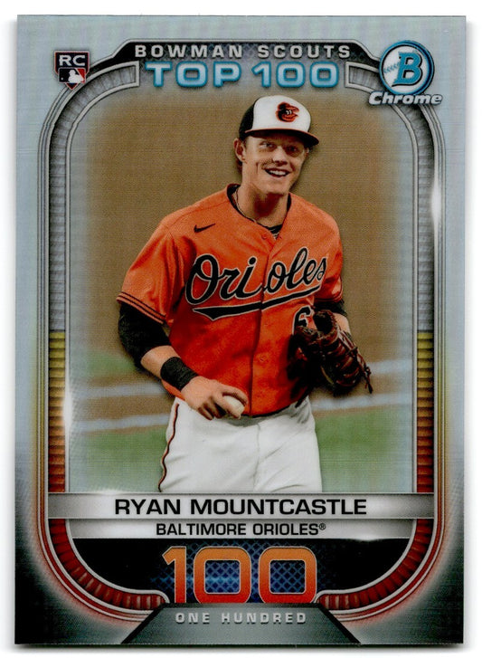 2021 Bowman Chrome Scouts Top 100 Ryan Mountcastle Baltimore Orioles #BTP-100