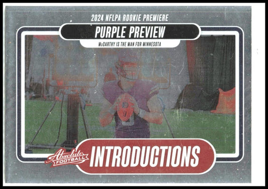 2024 Panini Absolute Introductions #I-JMY J.J. McCarthy Minnesota Vikings