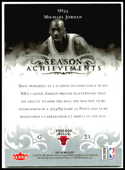2007-08 Fleer Michael Jordan Season Achievements #SH33 Michael Jordan Bulls