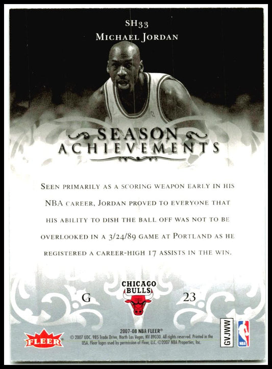 2007-08 Fleer Michael Jordan Season Achievements #SH33 Michael Jordan Bulls