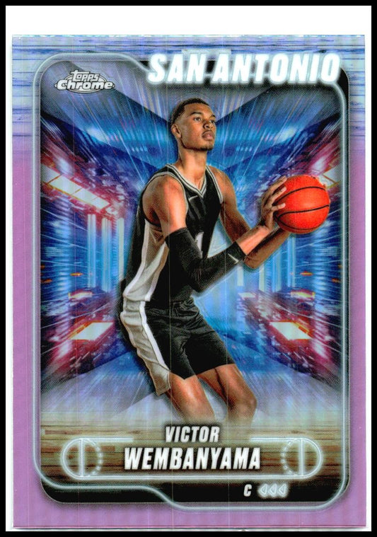2024-25 Topps Chrome Pink Refractor #193 Victor Wembanyama San Antonio Spurs