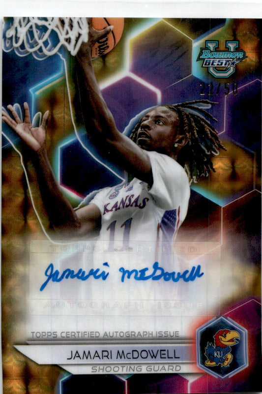 2023-24 Bowman University Best Gold #B23-JMC JAMARI MCDOWELL /50 Kansas