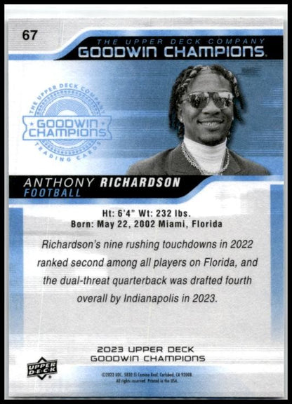 2023 Upper Deck Goodwin Champions #67 Anthony Richardson