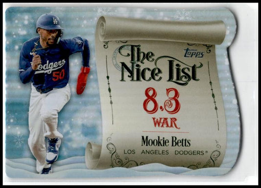 2024 Topps Holiday Making the Nice List #MNL-3 Mookie Betts Los Angeles Dodgers