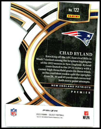 2023 Select Red and Yellow Prizms Die Cuts #122 Chad Ryland Rookie Patriots