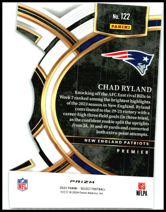 2023 Select Red and Yellow Prizms Die Cuts #122 Chad Ryland Rookie Patriots