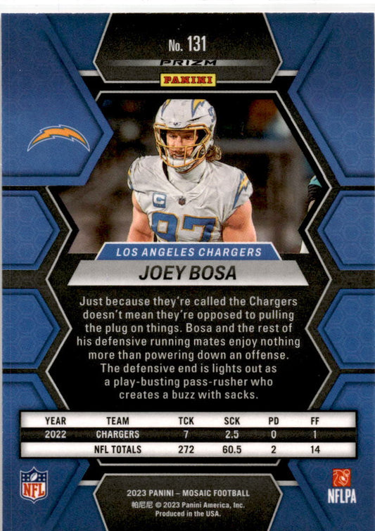 2023 Panini Mosaic Camo Pink Mosaic #131 Joey Bosa Los Angeles Chargers
