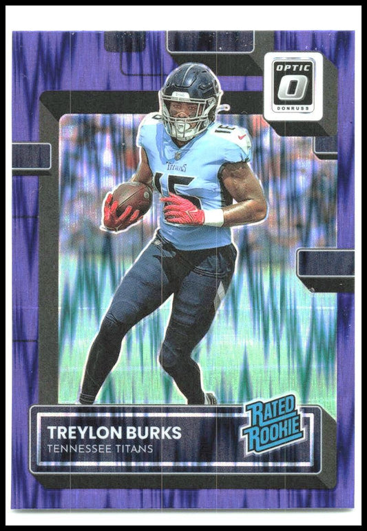 2022 Donruss Optic Purple Shock #212 Treylon Burks Rookie Tennessee Titans