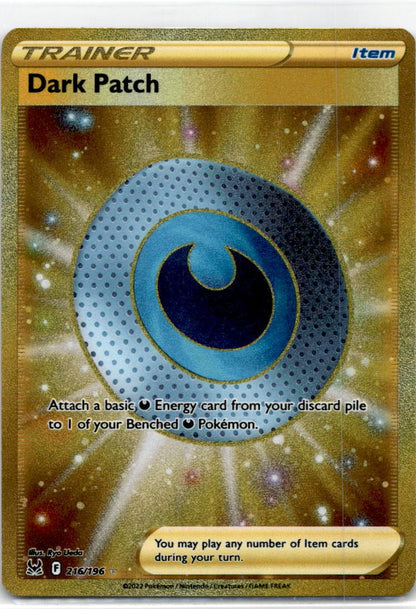 Dark Patch 216/196 Gold Secret Rare Pokémon TCG Lost Origin