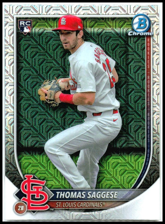2025 Bowman Chrome Mojo Refractor #57 Thomas Saggese Rookie St. Louis Cardinals