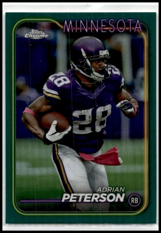 2024 Topps Chrome Teal Refractor #113 Adrian Peterson #/250 Minnesota Vikings