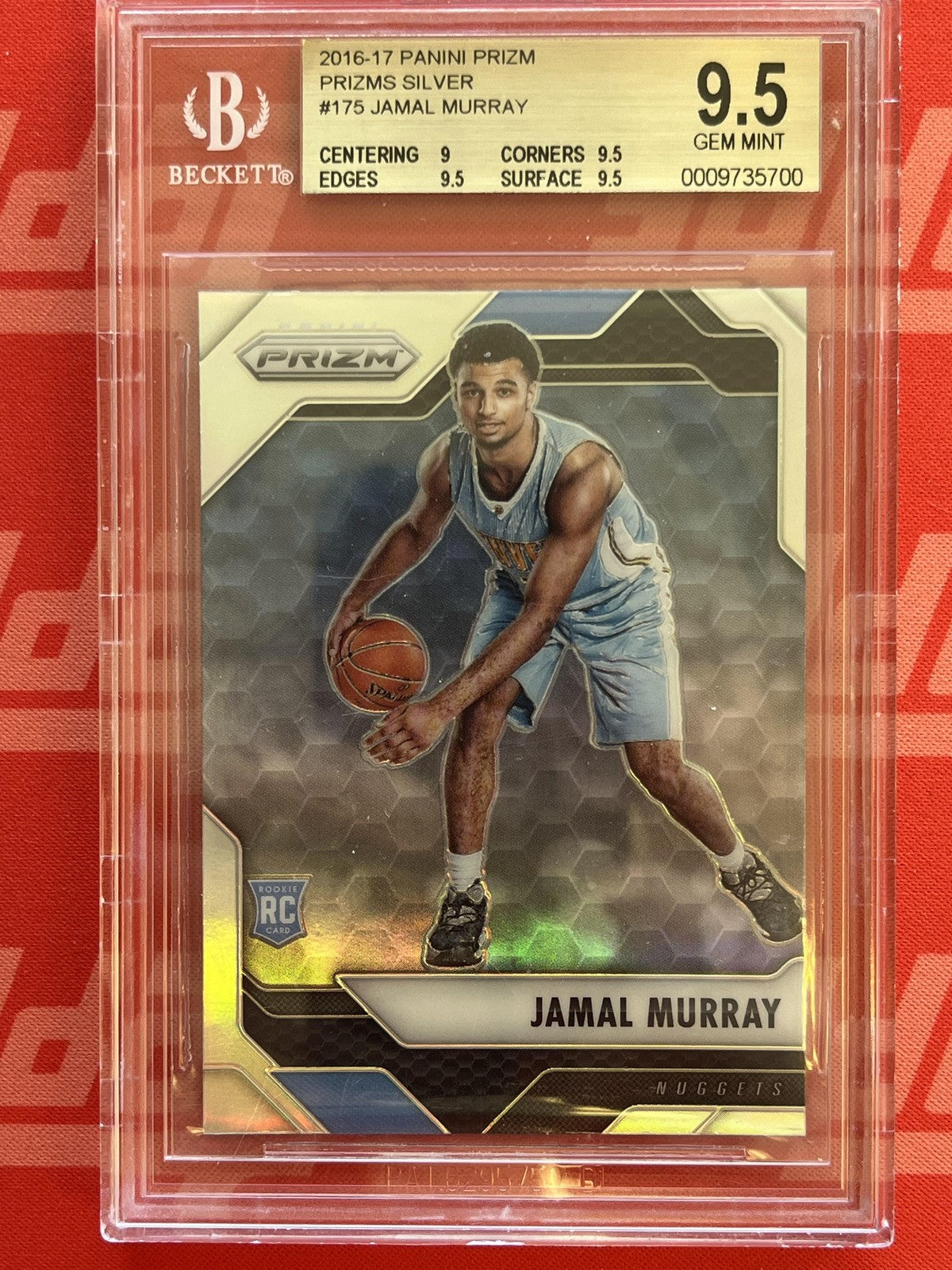2016-17 Panini Prizm Silver #175 Jamal Murray Rookie Nuggets BSG 9.5 Gem Mint