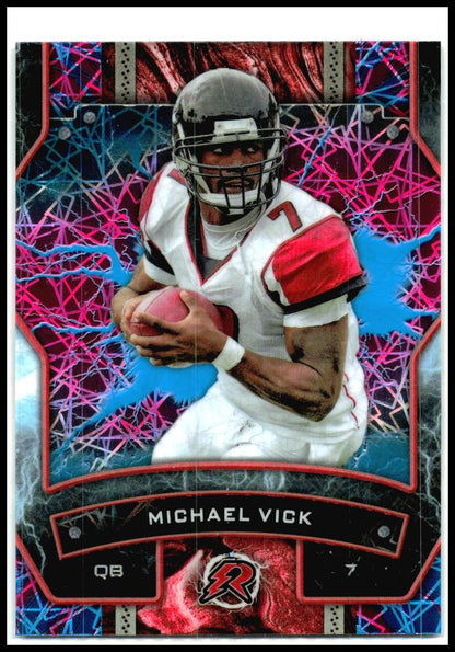 2024 topps resurgence Sky Blue & Pink Shock Refractor #3 michael vick Atlanta
