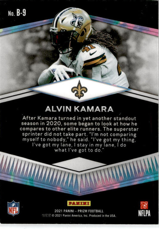 2021 Panini Prizm Brilliance #B-9 Alvin Kamara New Orleans Saints