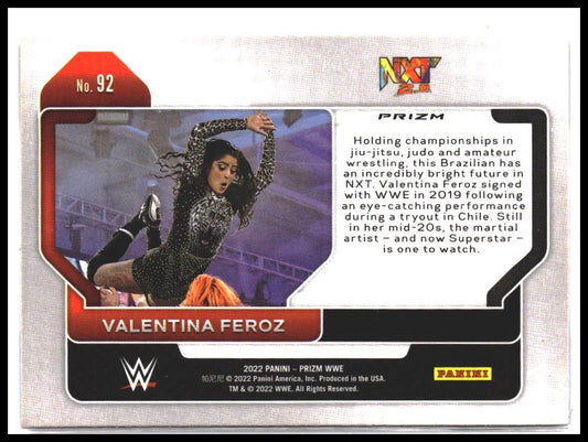 Valentina Feroz #92 2022 Panini Prizm WWE Red, White and Blue Rookie RC