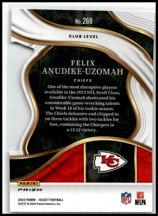 2023 Panini Select Silver Die Cuts #269 Felix Anudike-Uzomah Rookie Chiefs