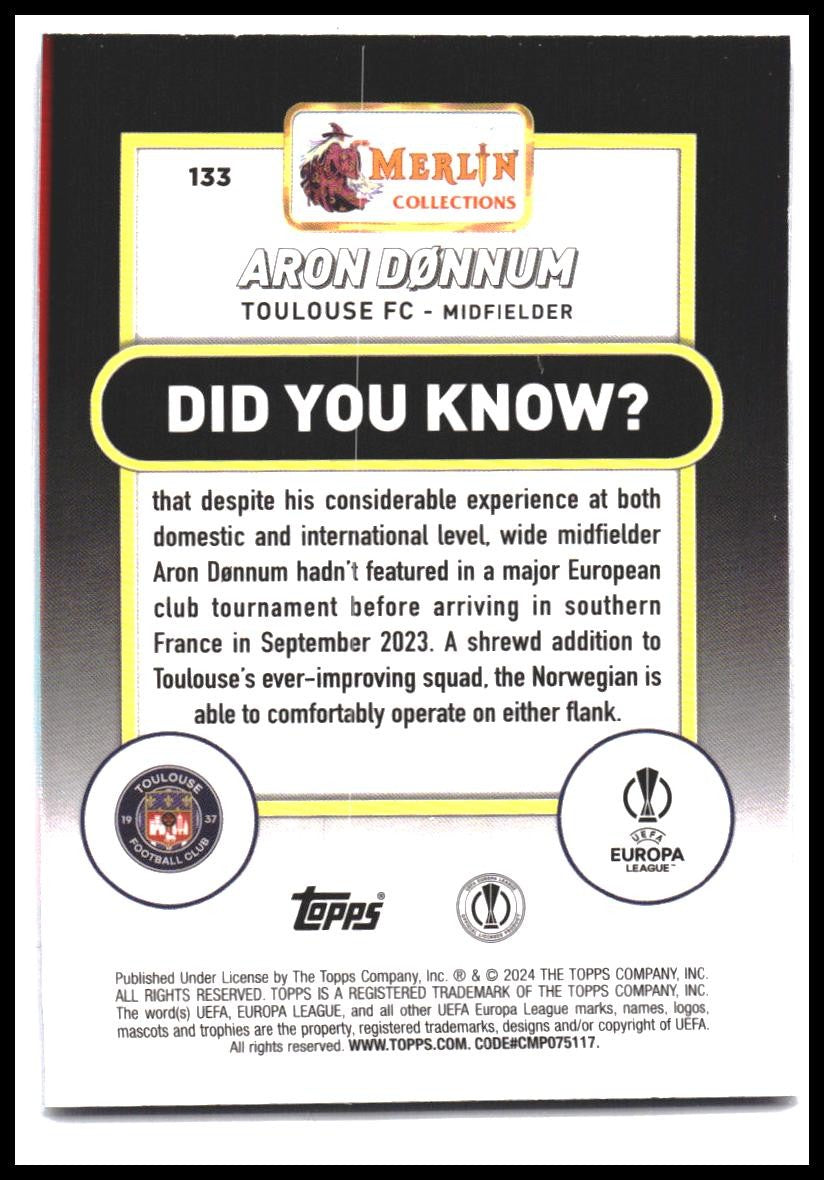 2023-24 Merlin UEFA Club Competitions #133 Aron Dønnum