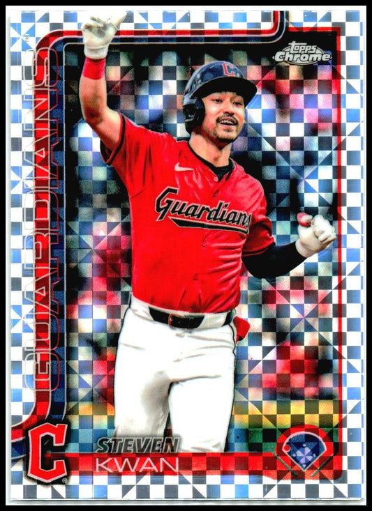 2025 Topps Chrome X-Fractors #202 Steven Kwan Cleveland Guardians